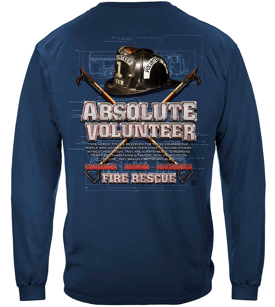 Absolute Volunteer Firefighter Blue Print Premium T-Shirt