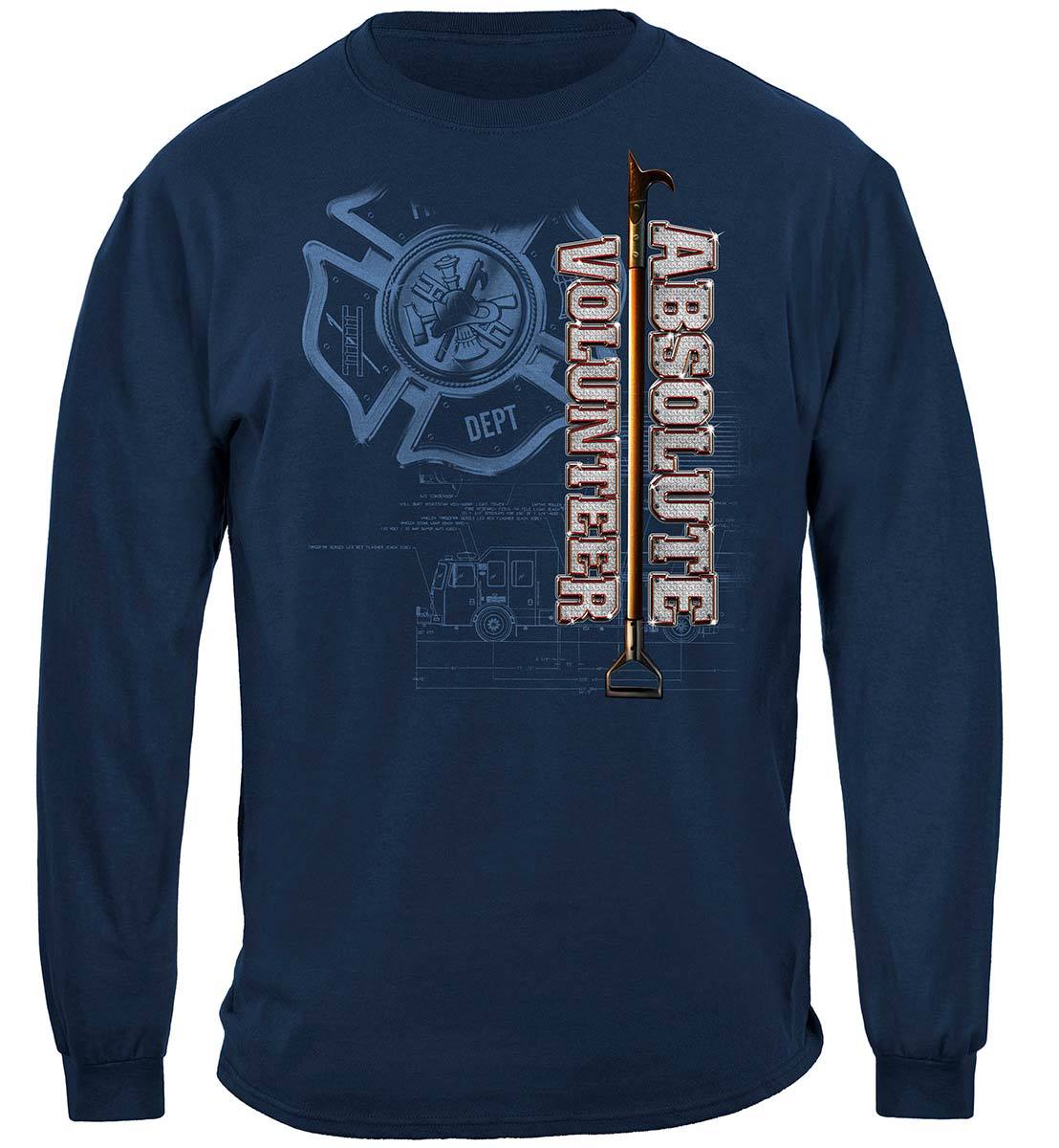Absolute Volunteer Firefighter Blue Print Premium T-Shirt