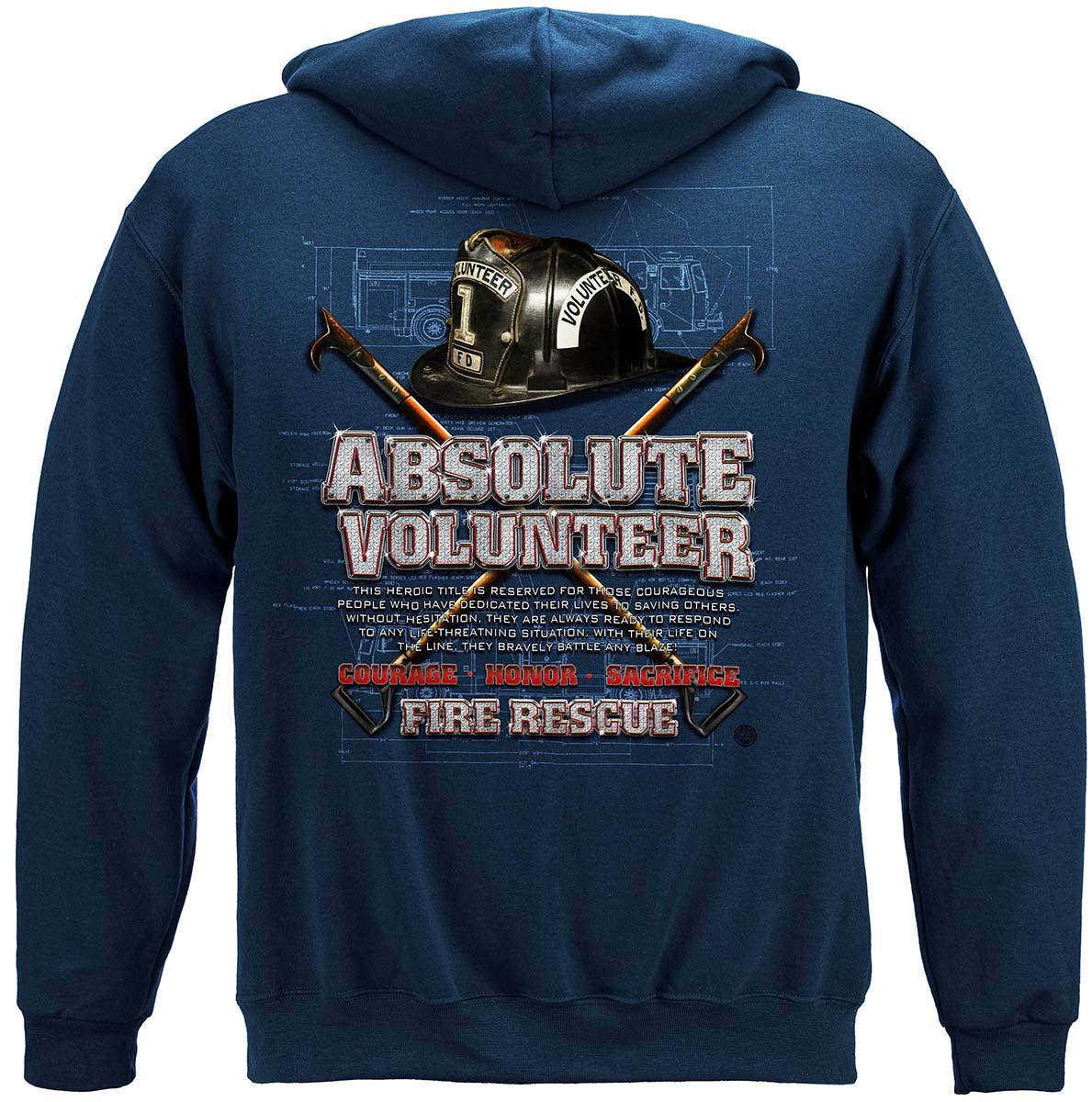Absolute Volunteer Firefighter Blue Print Premium T-Shirt