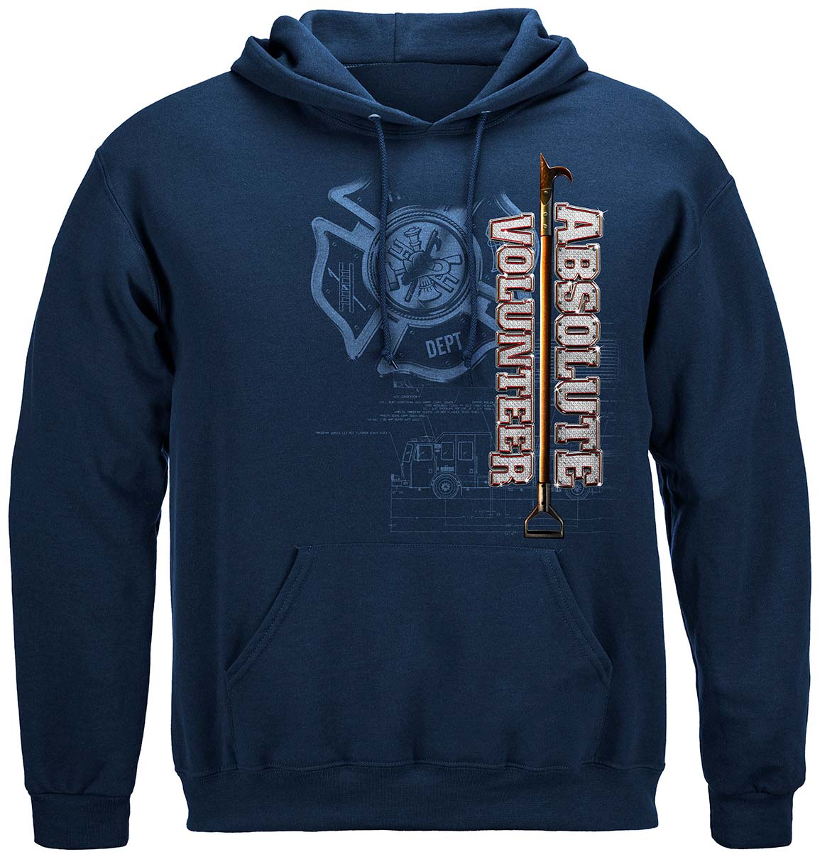 Absolute Volunteer Firefighter Blue Print Premium T-Shirt