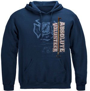 More Picture, Absolute Volunteer Firefighter Blue Print Premium Hooded Sweat Shirt