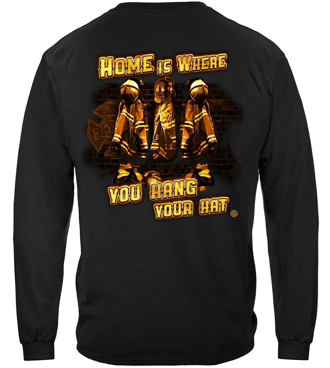 Home Is Where You Hang Your Hat Firefighter Premium T-Shirt