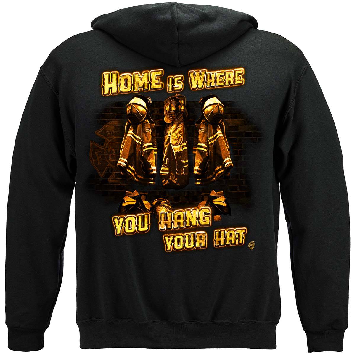 Home Is Where You Hang Your Hat Firefighter Premium Long Sleeves