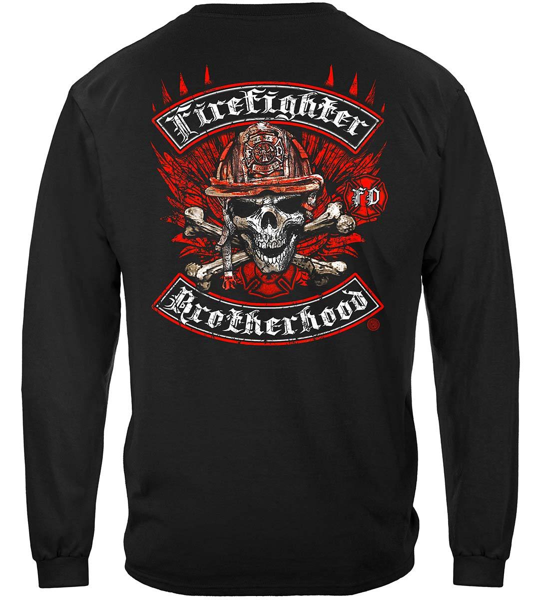 Firefighter Biker Cross Bones Premium Hooded Sweat Shirt