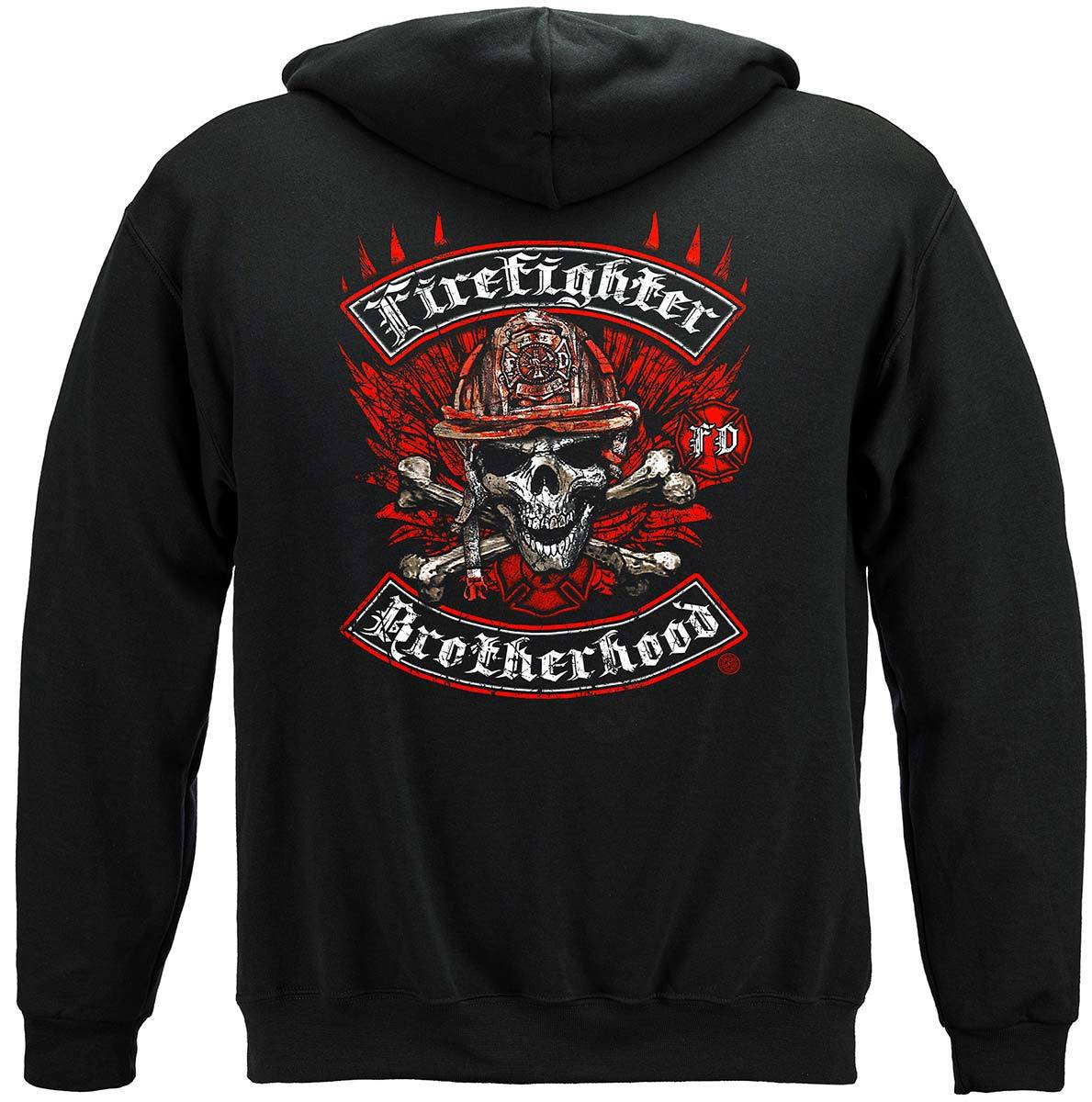 Firefighter Biker Cross Bones Premium Hooded Sweat Shirt