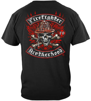 More Picture, Firefighter Biker Cross Bones Premium Hooded Sweat Shirt