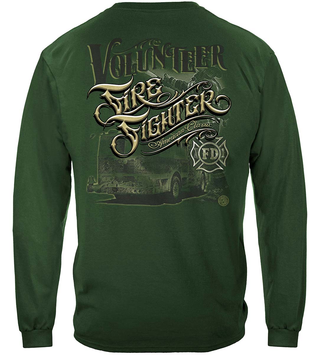 Firefighter Volunteer American Classic Premium Hooded Sweat Shirt