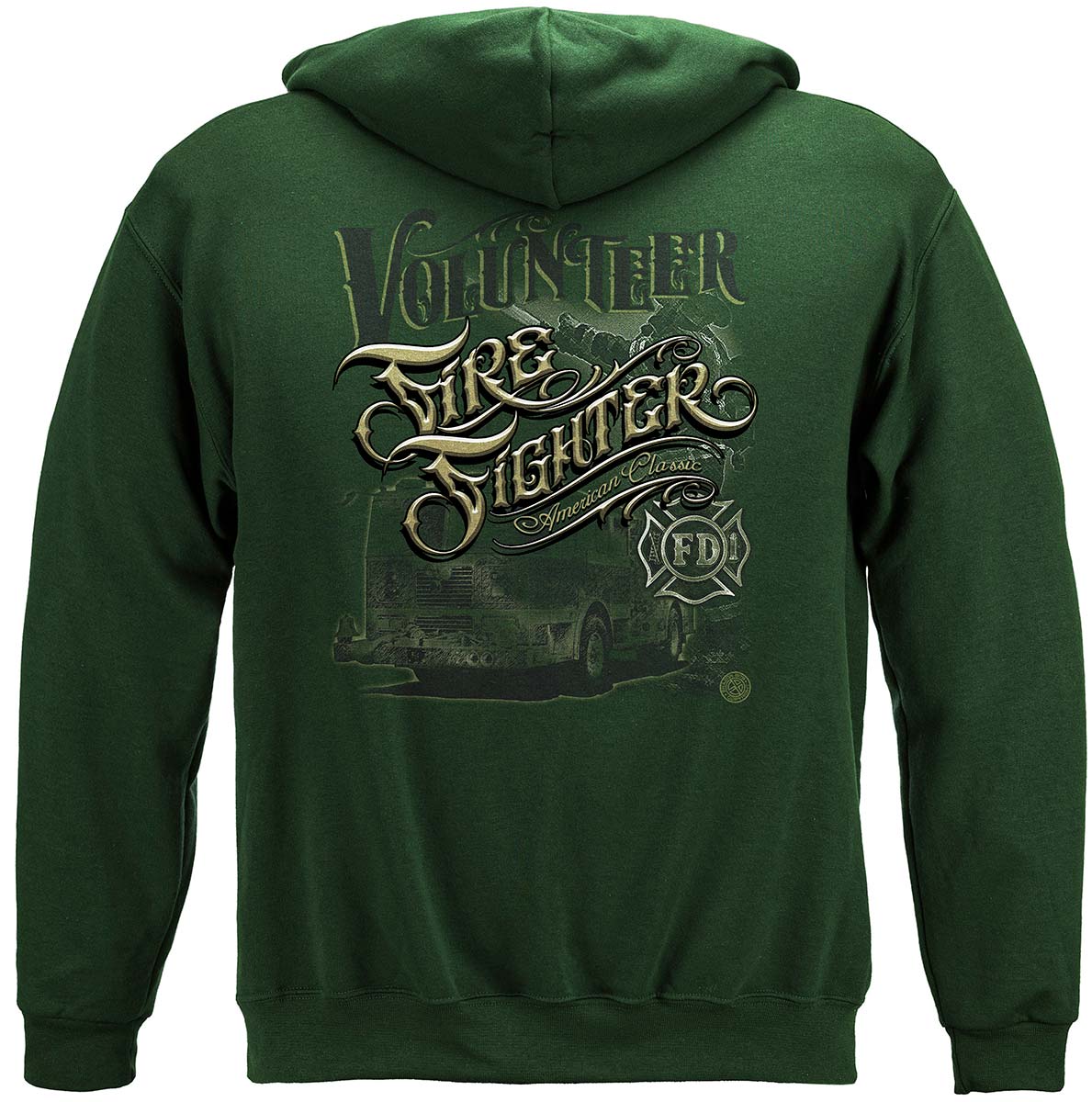 Firefighter Volunteer American Classic Premium Hooded Sweat Shirt