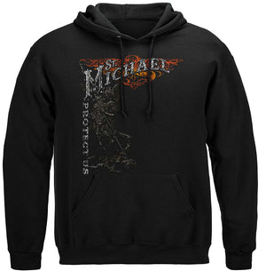 More Picture, Firefighter St. Michael's Protect Us Silver Foil Premium T-Shirt