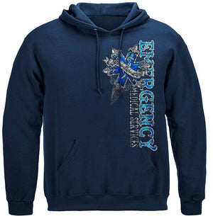 More Picture, EMS Steel Silver Foil Premium Hooded Sweat Shirt