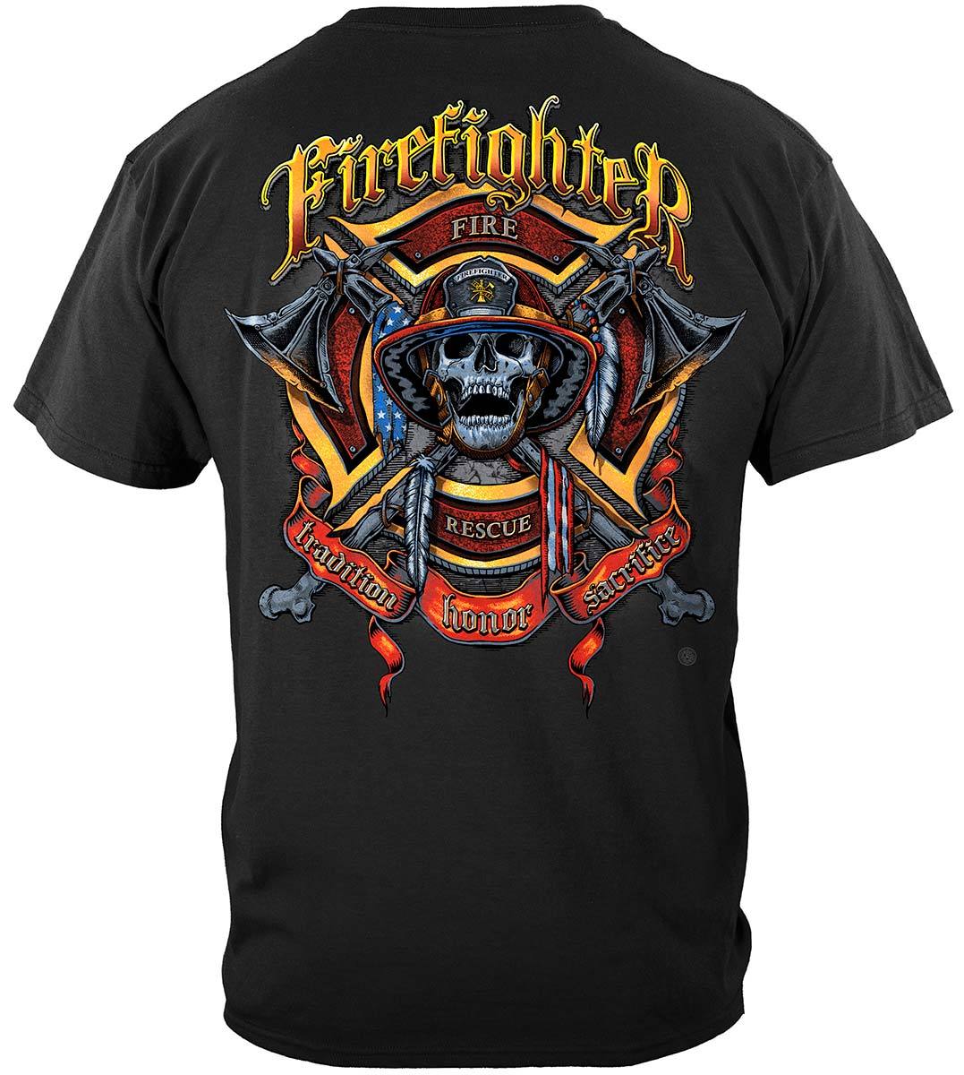 Firefighter Biker And Axes Premium Long Sleeves
