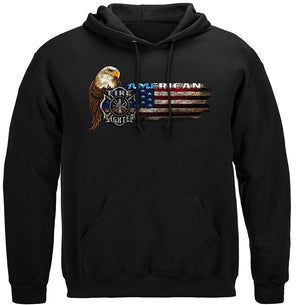 More Picture, Firefighter Eagle And Flag Premium Long Sleeves