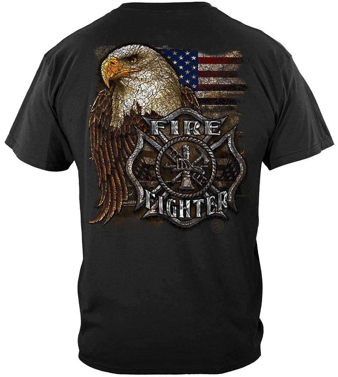 Firefighter Eagle And Flag Premium Long Sleeves