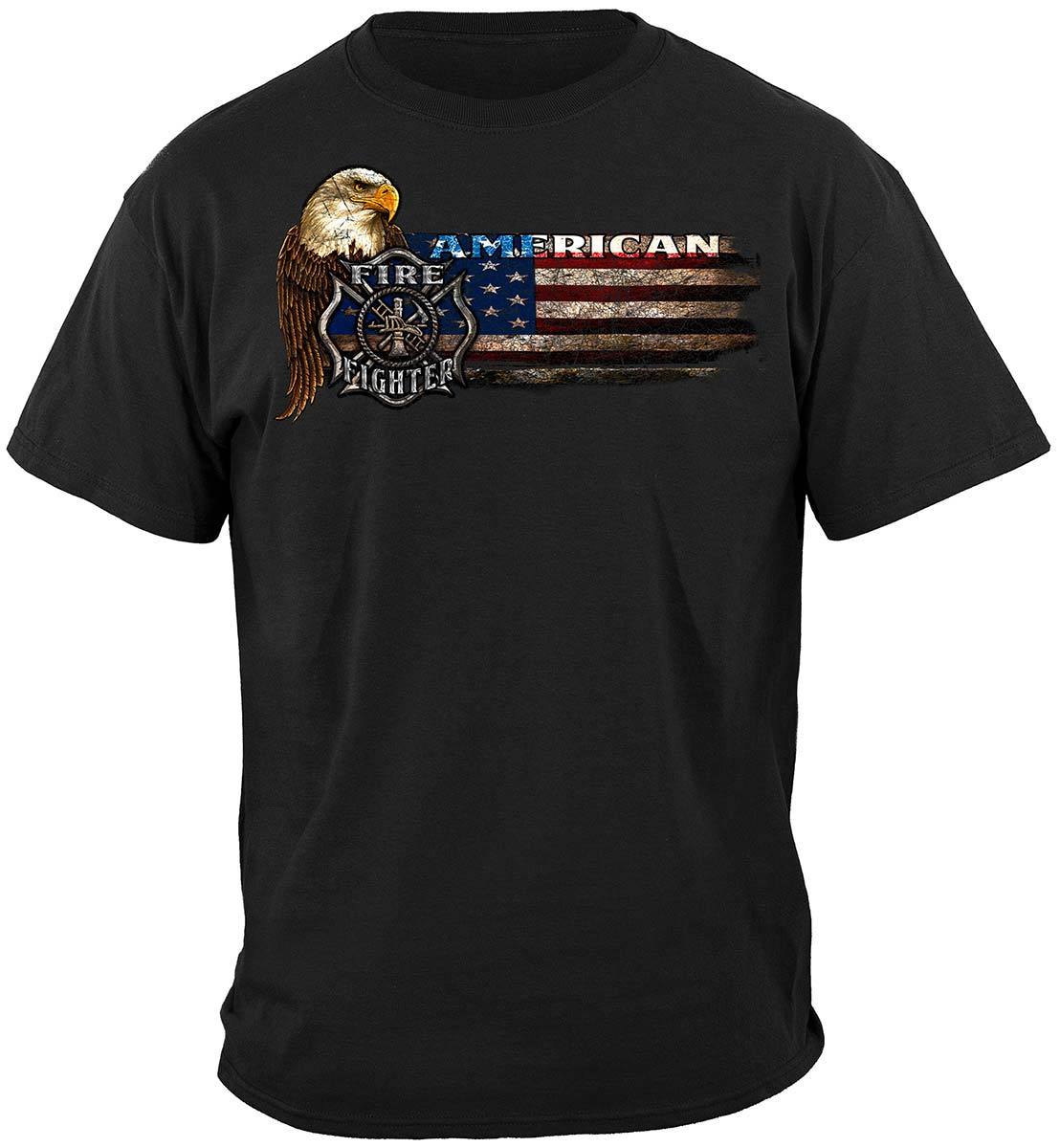 Firefighter Eagle And Flag Premium T-Shirt