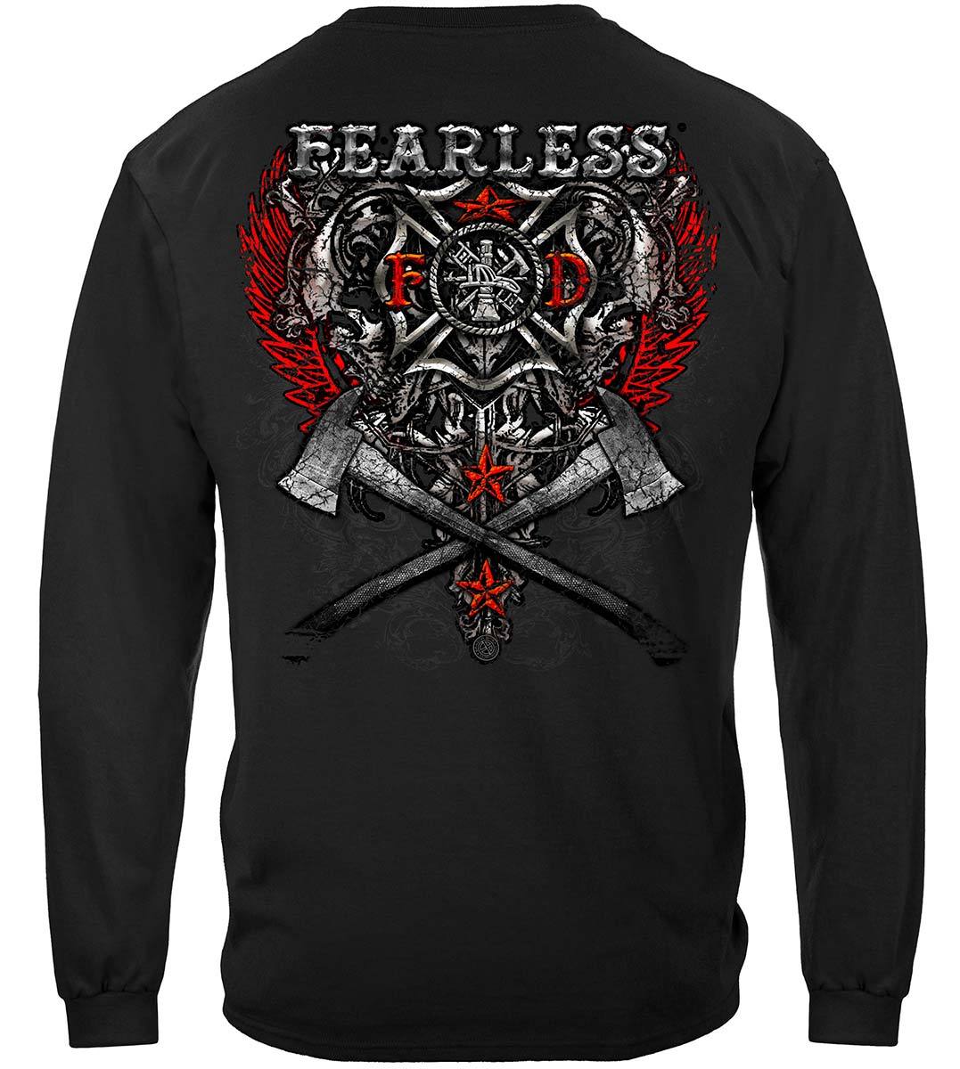 Firefighter Fearless Silver Foil Premium Hooded Sweat Shirt