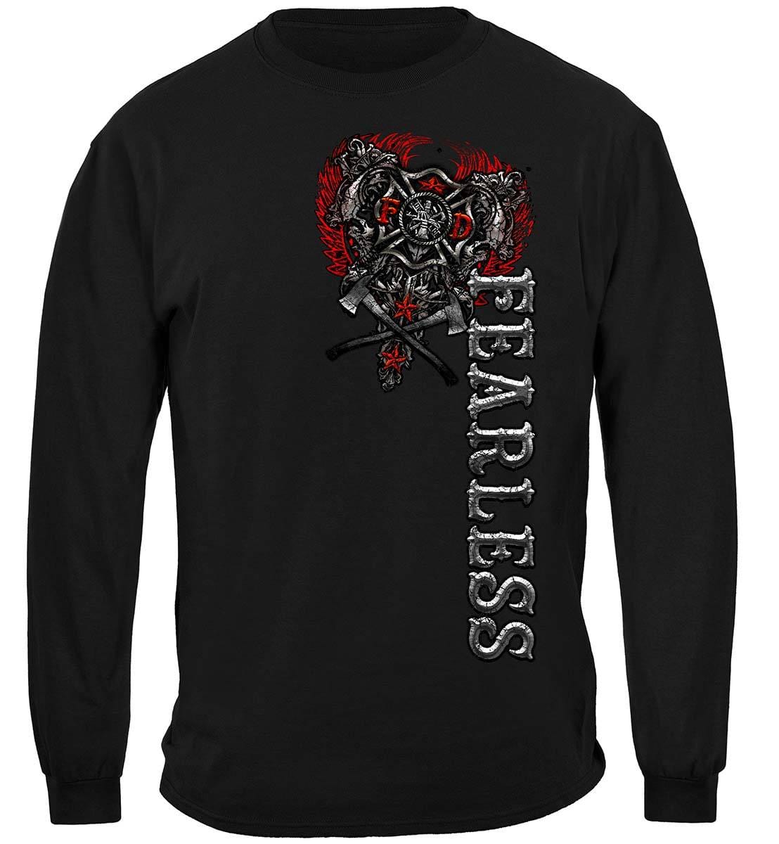 Firefighter Fearless Silver Foil Premium Hooded Sweat Shirt