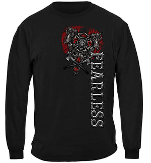 More Picture, Firefighter Fearless Silver Foil Premium T-Shirt
