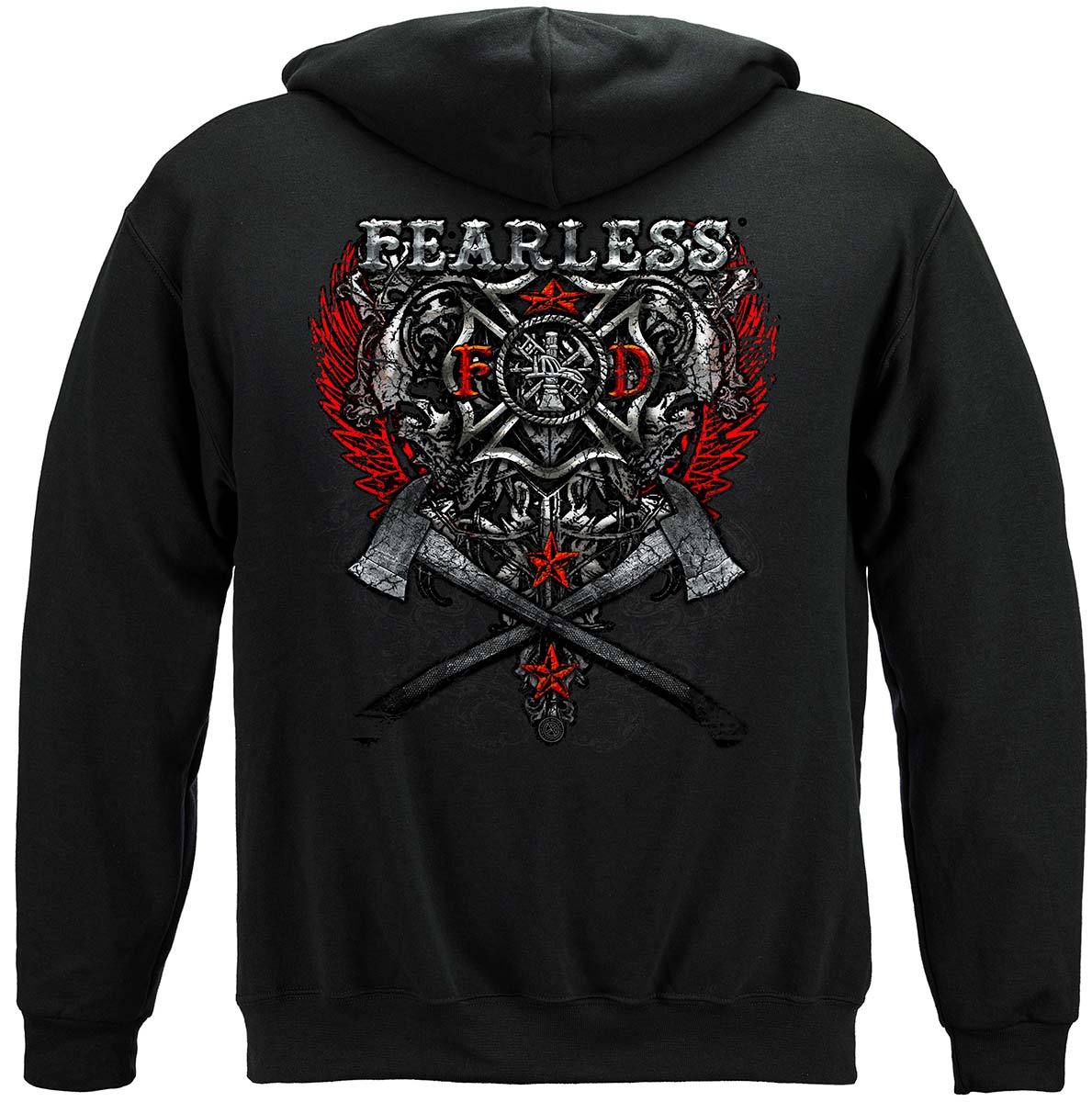 Firefighter Fearless Silver Foil Premium Hooded Sweat Shirt