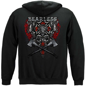 More Picture, Firefighter Fearless Silver Foil Premium Hooded Sweat Shirt