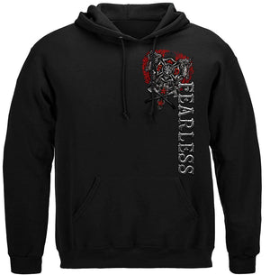 More Picture, Firefighter Fearless Silver Foil Premium Hooded Sweat Shirt