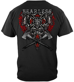 More Picture, Firefighter Fearless Silver Foil Premium Long Sleeves