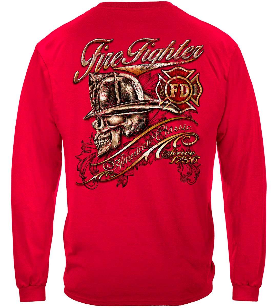 Firefighter Skull American Classic Premium Long Sleeves