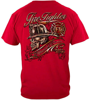 More Picture, Firefighter Skull American Classic Premium T-Shirt