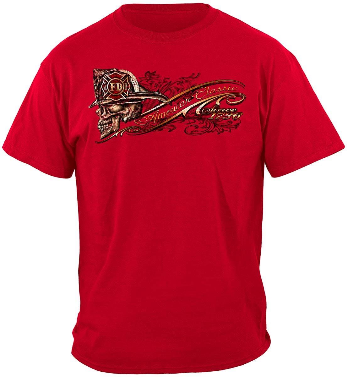 Firefighter Skull American Classic Premium Long Sleeves