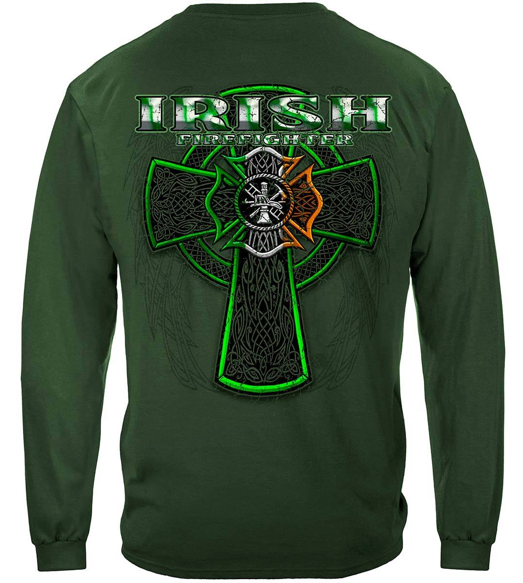 Firefighter Irish Green Foil Premium Long Sleeves