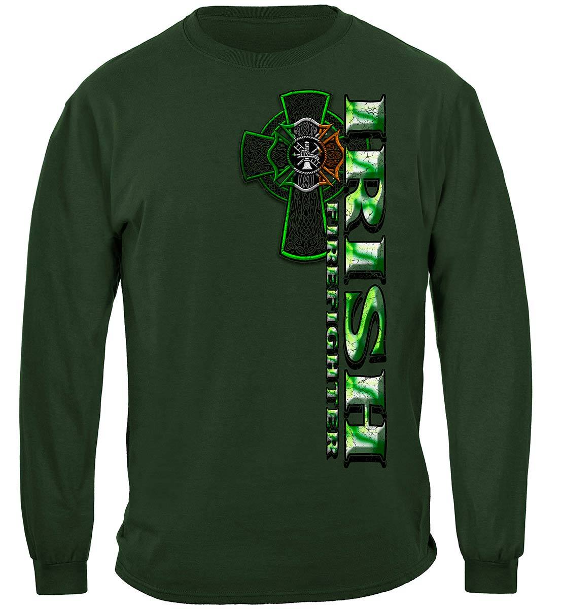 Firefighter Irish Green Foil Premium Hooded Sweat Shirt