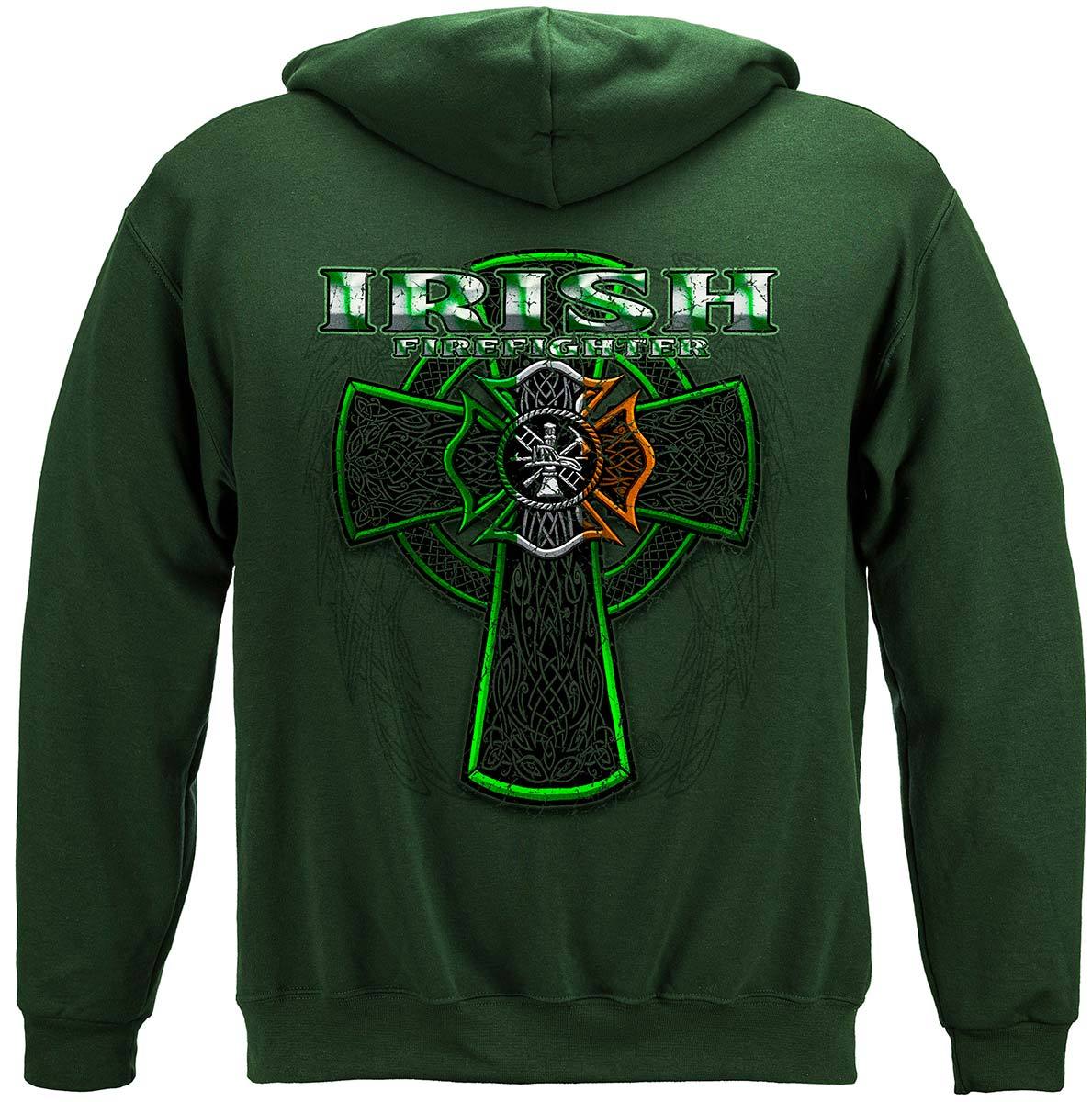 Firefighter Irish Green Foil Premium Hooded Sweat Shirt