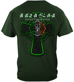 More Picture, Firefighter Irish Green Foil Premium Long Sleeves