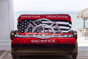 More Picture, Thin Red Line Firefighter Premium Blanket