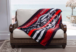 More Picture, Thin Red Line Firefighter Premium Blanket