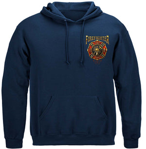 More Picture, Firefighter Flames Gold Shield Premium T-Shirt
