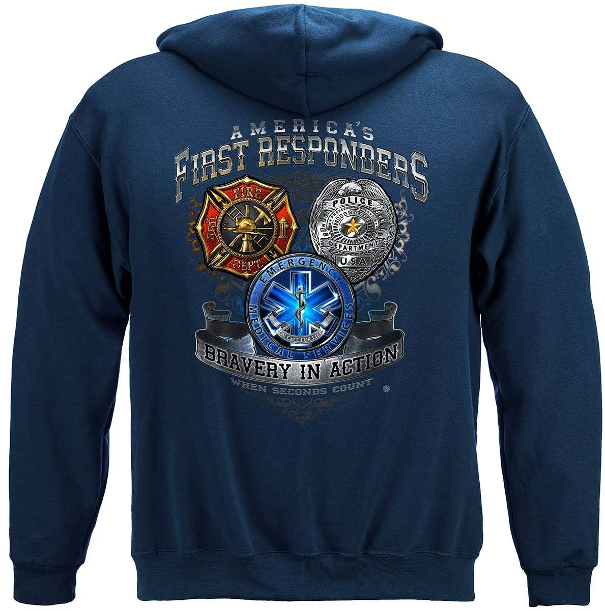 America's First Responders Premium Hooded Sweat Shirt