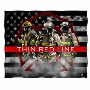 More Picture, Firefighter American Flag Thin Red Line Premium Blanket
