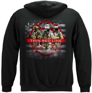 More Picture, Firefighter American Flag Thin Red Line Premium Long Sleeves