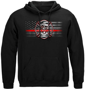 More Picture, Firefighter American Flag Thin Red Line Premium Long Sleeves