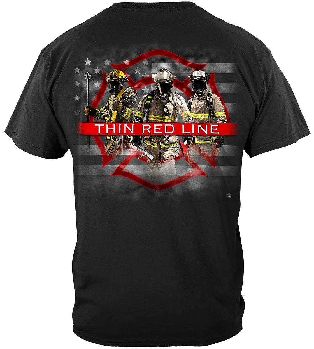 Firefighter American Flag Thin Red Line Premium T-Shirt