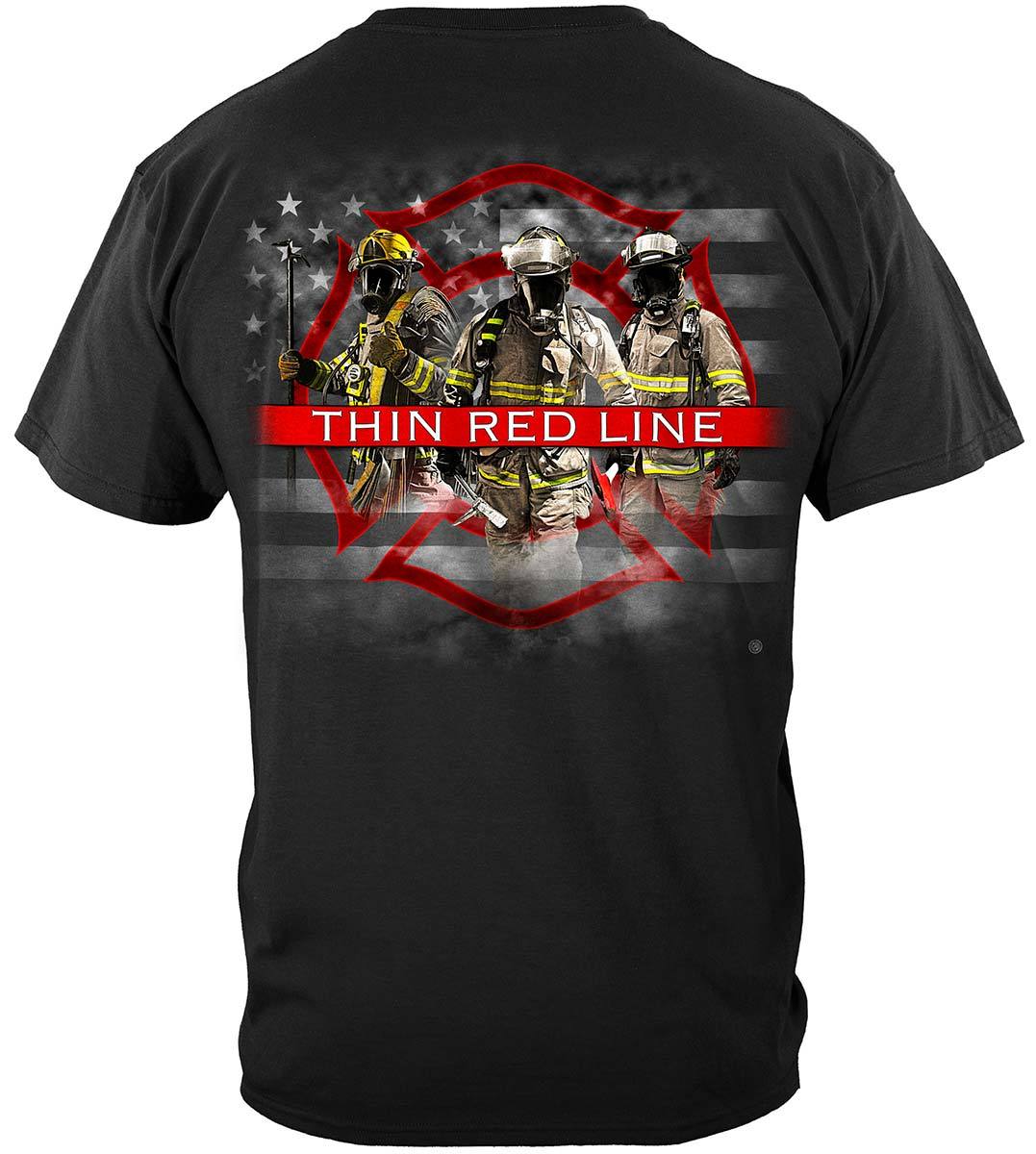 Firefighter American Flag Thin Red Line Premium Long Sleeves
