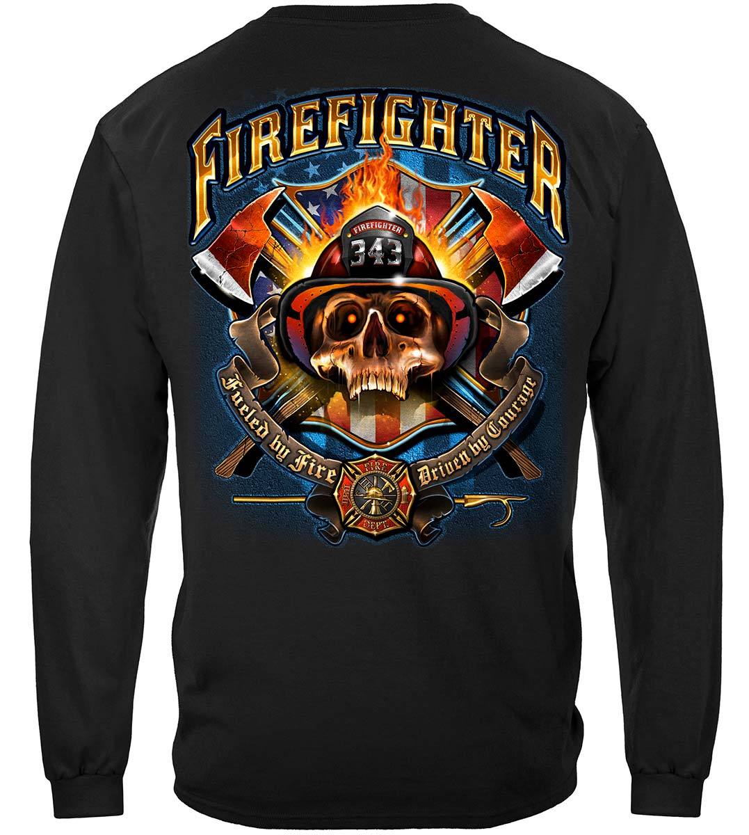 Firefighter Patriotic Patriot Skull Premium Hooded Sweat Shirt