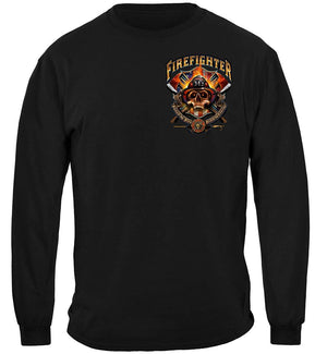 More Picture, Firefighter Patriotic Patriot Skull Premium Long Sleeves
