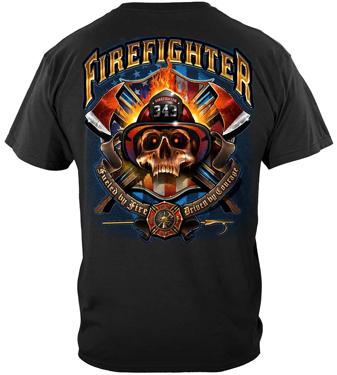 Firefighter Patriotic Patriot Skull Premium Hooded Sweat Shirt