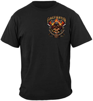 More Picture, Firefighter Patriotic Patriot Skull Premium Hooded Sweat Shirt