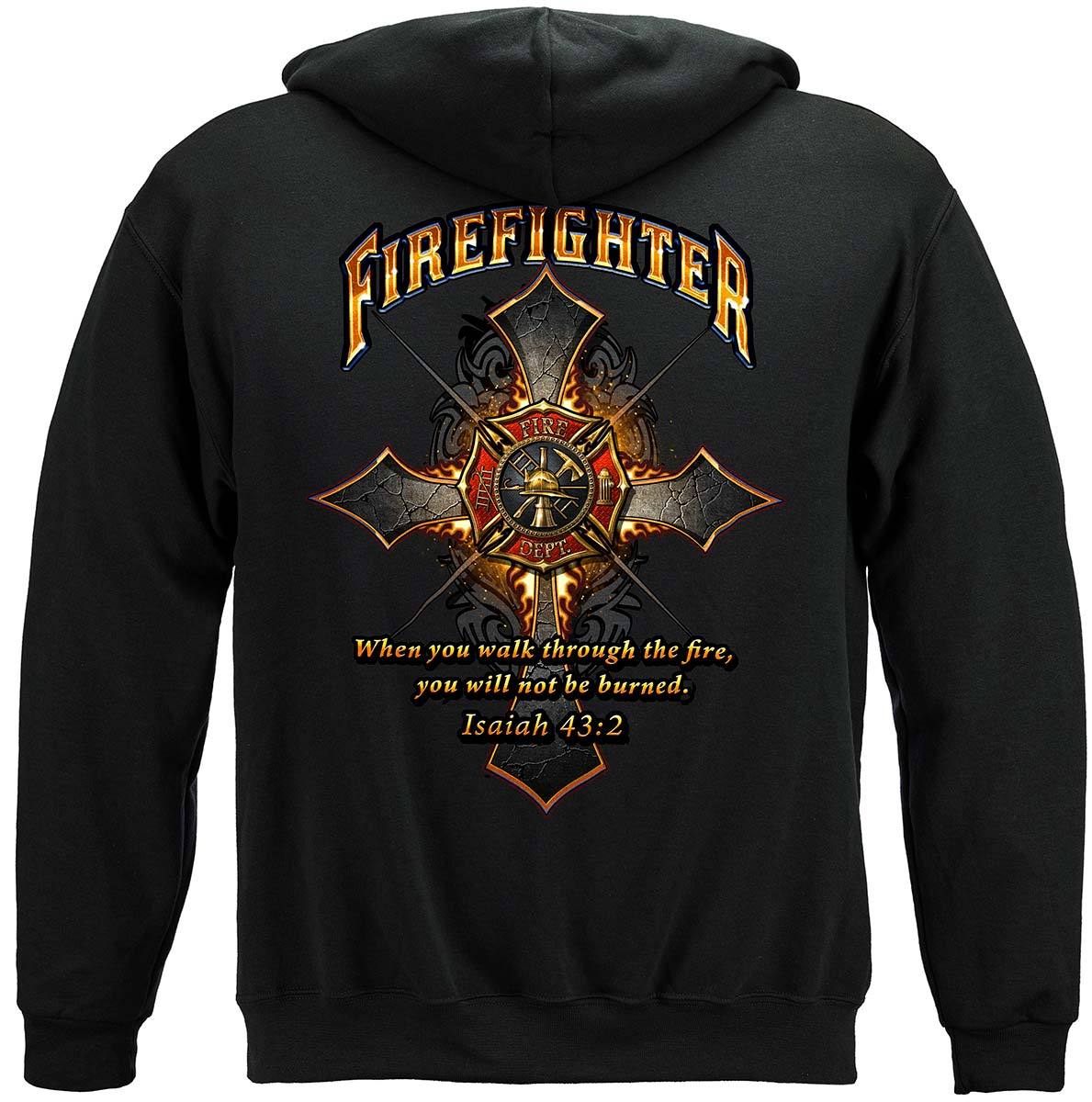 Firefighter Cross Walk Through the Fire  Isaiah 43: 2 Premium T-Shirt