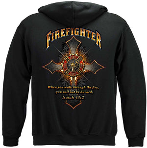 More Picture, Firefighter Cross Walk Through the Fire  Isaiah 43: 2 Premium T-Shirt