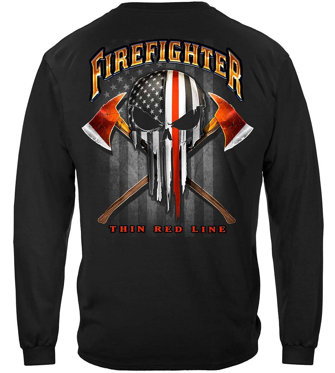 American Pride Firefighter Skull of Freedom Premium Hooded Sweat Shirt