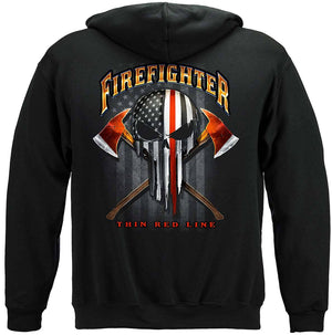 More Picture, American Pride Firefighter Skull of Freedom Premium Hooded Sweat Shirt