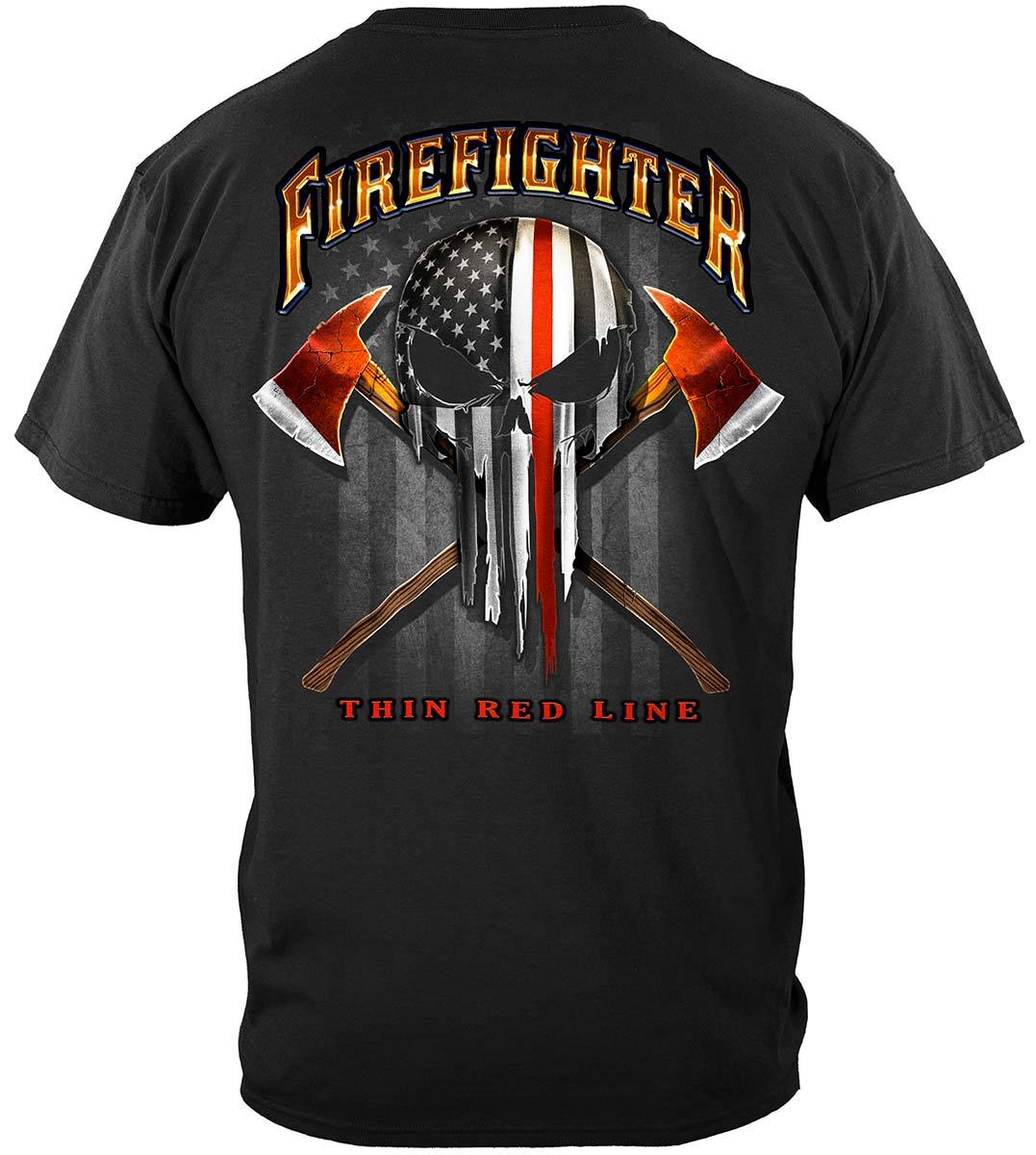American Pride Firefighter Skull of Freedom Premium Hooded Sweat Shirt